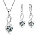 Ensemble de boucles d'oreilles pendantes en argent regardé 925 pour femmes et filles collier