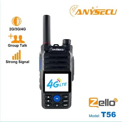 Anysecu-Talkie Walperforé Zello T56 radio réseau 4G batterie 6800mAh