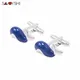 SAVOYSHI – boutons de manchette baleine pour hommes boutons de manchette de marque en émail bleu