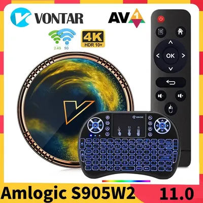 VONTAR-Boîtier Smart TV X2 Android 11.0 Amlogic S905W2 4 Go/64 Go lecteur multimédia décodeur