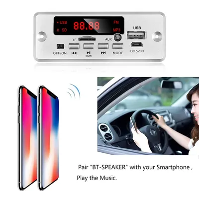 Carte décodeur de lecteur MP3 amplificateur compatible Bluetooth 5.0 radio FM de voiture