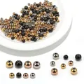 Perles d'Espacement en Acier Inoxydable de 3/4/5/6/8mm Or Breloques pour Bracelets de Bricolage