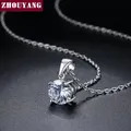 ZHOUYANG – collier avec pendentif en zirconium pour femme et fille bijou classique de couleur or