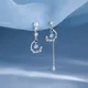 Boucles d'oreilles coréennes Blue Moon Zkeys pour femmes et filles perle cristal pompon lapin