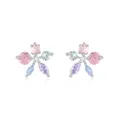VOQ – boucles d'oreilles en Zircon couleur argent Simple fleur colorée cadeau pour dames bijoux