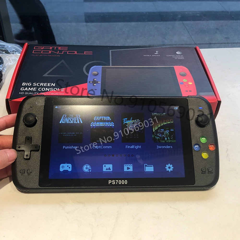 PS7000 7 pouces HD rétro Portable Console de jeu vidéo plus de 6000 jeux Console de joueur de jeu Portable pour PS1