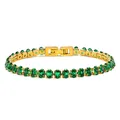 Bracelet de tennis pour femmes bracelet CZ plaqué or bijoux à la mode vert