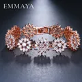 EMMAYA-Bracelet fleur micro pavé brillant pour femme petit lien charmant en cristal CZ bijoux de