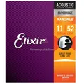 Elixir-Cordes acoustiques Nanoweb 11027 revêtement 80/20 bronze lumière personnalisée 011-052