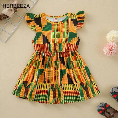 Vêtements d'été pour bébés filles style bohème africain robes de princesse imprimé géométrique