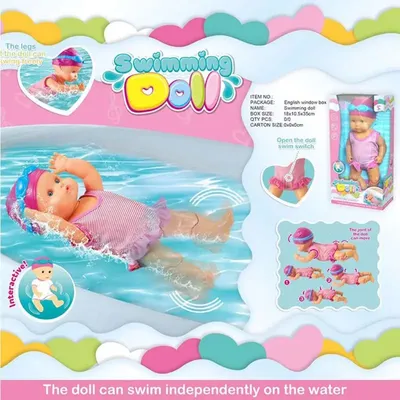 Poupée de natation étanche pour bébé jouet électrique articulé pour l'été pour la plage la