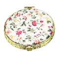 Miroir de maquillage pliant de poche Mini rond Vintage Double face imprimé Floral Style