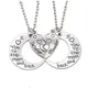 Collier pendentif coeur I Love You to the Moon and Back mère et fille cadeau 2 pièces