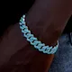 Bracelet à maillons cubains en cristal bleu pour hommes et femmes Hip Hop glacé pavé document