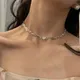 Collier coeur en cristal romantique pour femme collier ras du cou élégant accessoires de bijoux de