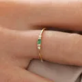 Bague en argent Sterling 925 bague en Zircon émeraude pour femmes bijoux à breloques cadeau à la