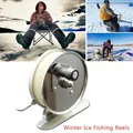 Mini canne à pêche sur glace ultralégère 1 pièce moulinet de ligne en métal Simple petite roue