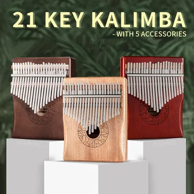 Kalimba – Piano à pouce 21 touches acajou clavier en bois Instrument de musique cadeaux pour la