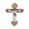 Statue de la croix de jésus avec dieu en résine Statue de Crucifix Statue de jésus religieux