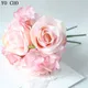 YO CHO-Bouquet de Mariage Roses pivoines hortensia fleur en soie Bouquet de demoiselle d'honneur