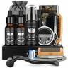 Kit Barbe Homme Complet Kit de Soin Barbe Homme avec Rouleau Barbe Contenir Shampoing Barbe,Huile
