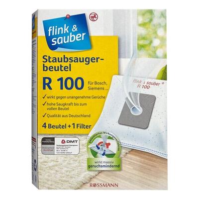 flink & sauber 4 Staubsaugerbeutel + 1 Filter »R 100« weiß