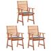 Global Pronex Outdoor Dining Chairs 3 pcs with Cushions Solid Acacia Wood