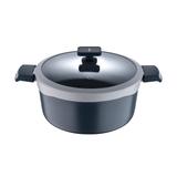 MasterPRO Gastro Ceramic Collection Durable Cast Aluminum 7.5-Quart Dutch Oven with Tempered Glass Lid