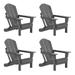 EXTRA PLATINUM Classic Outdoor Patio Folding Poly Adirondack Chairs (Set of 4) Gray