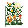 Frehsky garden tools Colorful Metal 3-Panel Bees And Flower Garden Screen Colorful Metal 3-Pane