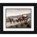 Remington Frederic 32x25 Black Ornate Wood Framed with Double Matting Museum Art Print Titled - Halted Stagecoach