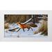 Goebel Wilhelm 32x19 White Modern Wood Framed Museum Art Print Titled - Fox Trot - Red Fox