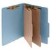 Pressboard Classification Folders 2 Dividers Letter Size Sky Blue 10/box | Bundle of 5 Boxes