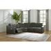 Gray/Brown Reclining Sectional - Signature Design by Ashley 105" Wide Genuine Leather Symmetrical Reclining Corner Sectional Genuine Leather | Wayfair