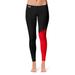 Women's Black/Red Arkansas State Red Wolves Letter Color Block Yoga Leggings