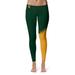 Women's Green/Gold Baylor Bears Letter Color Block Yoga Leggings