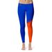 Women's Blue/Orange Boise State Broncos Plus Size Letter Color Block Yoga Leggings