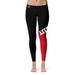 Women's Black/Red San Diego State Aztecs Plus Size Letter Color Block Yoga Leggings