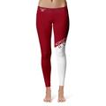 Women's Maroon/White Texas Woman's Pioneers Plus Size Letter Color Block Yoga Leggings