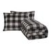 London Fog Buffalo Check Velvet White/Microfiber Comforter Set Polyester/Polyfill/Microfiber in Black | King Comforter + 2 King Shams | Wayfair