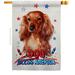 Breeze Decor Patriotic Long Hair Dachshund 2-Sided Polyester 40 x 28 ft. House Flag in Blue/Brown/Red | 40 H x 28 W in | Wayfair