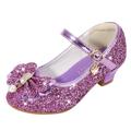 Toddler Little Kid Girls Dress Pumps Glitter Sequins Princess Bowknot Low Heels Party Dance Shoes Rhinestone Sandals Girl Barefoot Sandals Toddler Girl Water Shoes Size 7 Girl Wedges Kids Sandal Pool