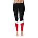 Women's Black/Red Clark Atlanta University Panthers Ankle Color Block Yoga Leggings