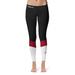 Women's Black/White Florida Tech Panthers Ankle Color Block Yoga Leggings