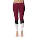 Women's Maroon/White Morehouse Maroon Tigers Ankle Color Block Yoga Leggings