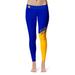 Women's Blue/Gold Albany State Golden Rams Letter Color Block Yoga Leggings