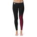 Women's Black/Maroon Texas Southern Tigers Letter Color Block Yoga Leggings