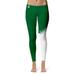 Women's Green/White Eastern Michigan Eagles Plus Size Letter Color Block Yoga Leggings