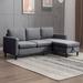 Gray/Brown Reclining Sectional - Ebern Designs Deeanne 85" Wide Reversible Sofa & Chaise Linen | 31.5 H x 85 W x 28 D in | Wayfair