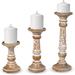 LuxeDesigns Pillar Candle Holders- Rustic White Hand Carved Mango Candle Holders For Pillar Candles In Home, Living Room | Wayfair